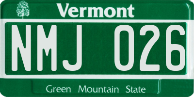 VT license plate NMJ026