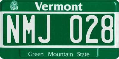 VT license plate NMJ028