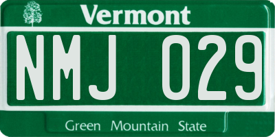 VT license plate NMJ029