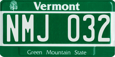 VT license plate NMJ032