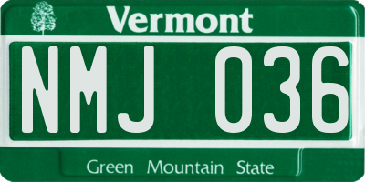 VT license plate NMJ036