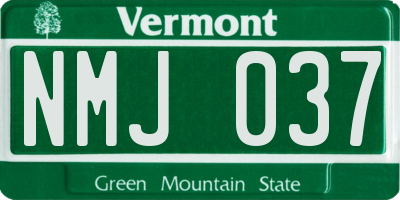 VT license plate NMJ037