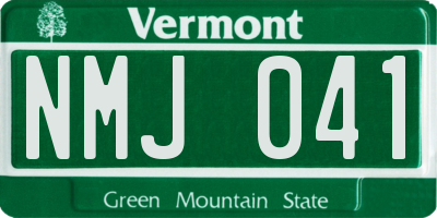 VT license plate NMJ041