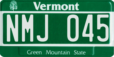 VT license plate NMJ045