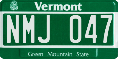 VT license plate NMJ047