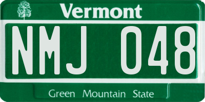 VT license plate NMJ048