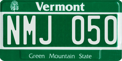 VT license plate NMJ050