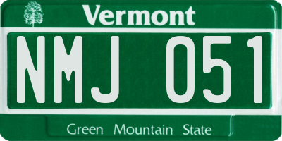 VT license plate NMJ051
