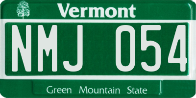 VT license plate NMJ054