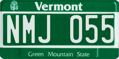 VT license plate NMJ055