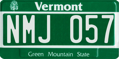 VT license plate NMJ057