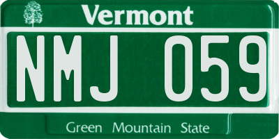 VT license plate NMJ059