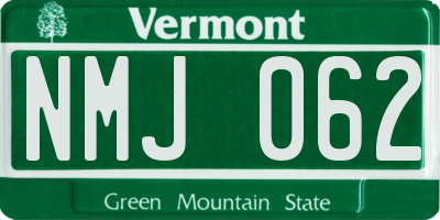 VT license plate NMJ062