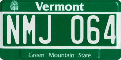 VT license plate NMJ064