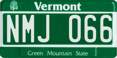 VT license plate NMJ066