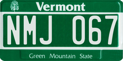 VT license plate NMJ067