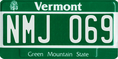 VT license plate NMJ069