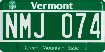 VT license plate NMJ074