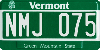 VT license plate NMJ075