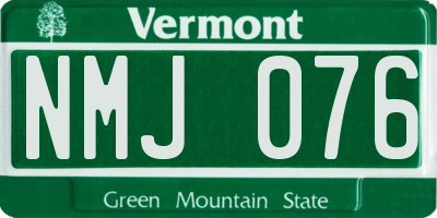 VT license plate NMJ076