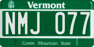 VT license plate NMJ077