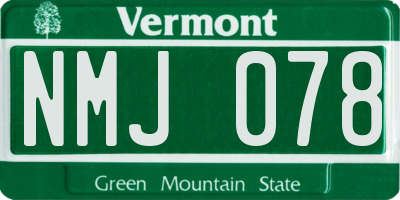 VT license plate NMJ078