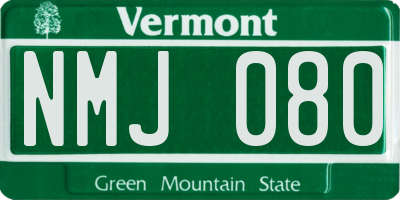 VT license plate NMJ080