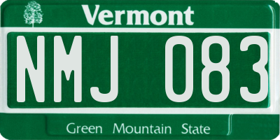 VT license plate NMJ083