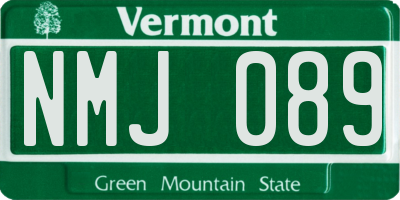 VT license plate NMJ089