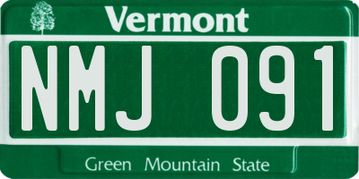 VT license plate NMJ091
