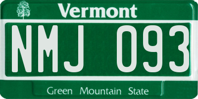 VT license plate NMJ093