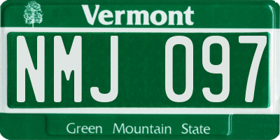 VT license plate NMJ097