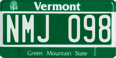 VT license plate NMJ098