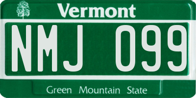 VT license plate NMJ099
