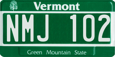 VT license plate NMJ102