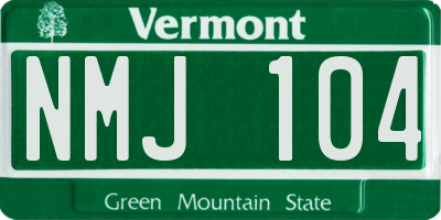 VT license plate NMJ104