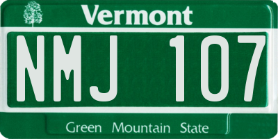VT license plate NMJ107