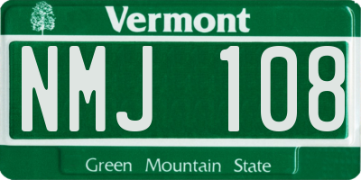 VT license plate NMJ108