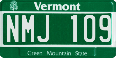 VT license plate NMJ109