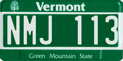 VT license plate NMJ113