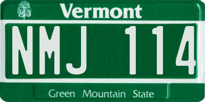 VT license plate NMJ114