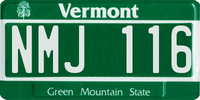 VT license plate NMJ116