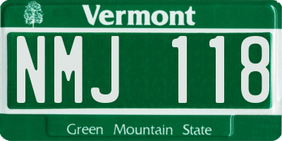 VT license plate NMJ118