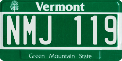 VT license plate NMJ119