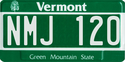 VT license plate NMJ120