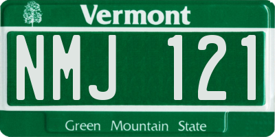 VT license plate NMJ121