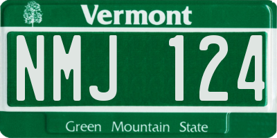 VT license plate NMJ124