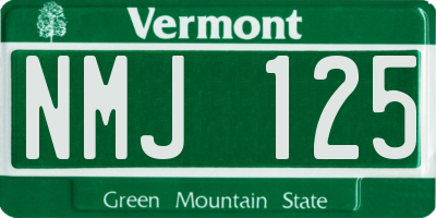 VT license plate NMJ125
