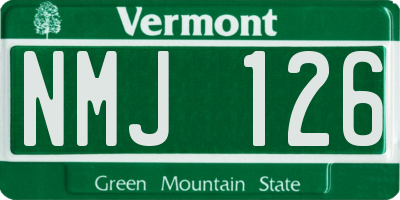 VT license plate NMJ126