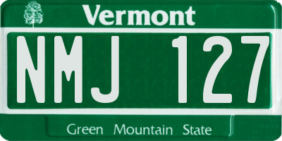 VT license plate NMJ127